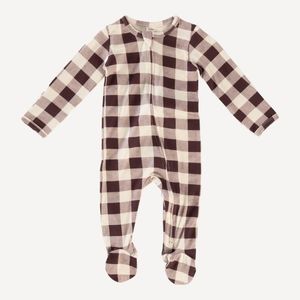 Kate Quinn Mahogany Gingham Bamboo Sleeper